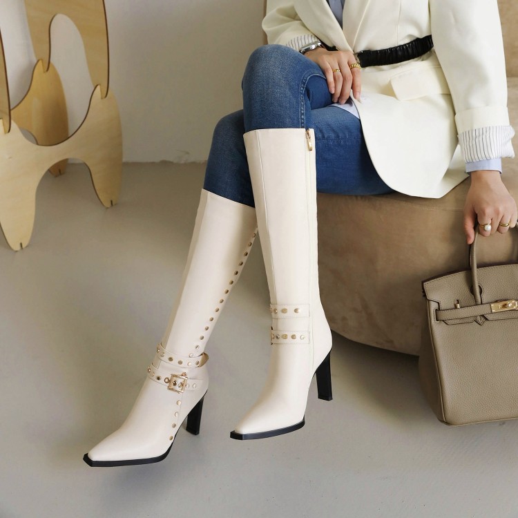 korean-style-high-shaft-square-toe-side-zip-boots_2 Korean Style High Shaft Square Toe Side Zip Boots