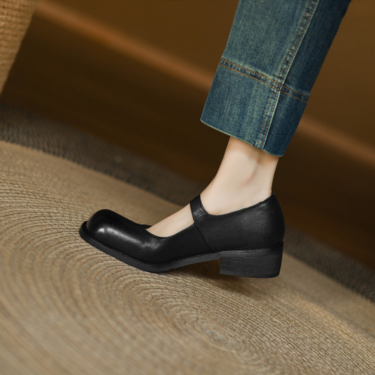 womens-2025-spring-leather-flat-shoes-with-mid-chunky-heel_3 Women's 2025 Spring Leather Flat Shoes with Mid Chunky Heel