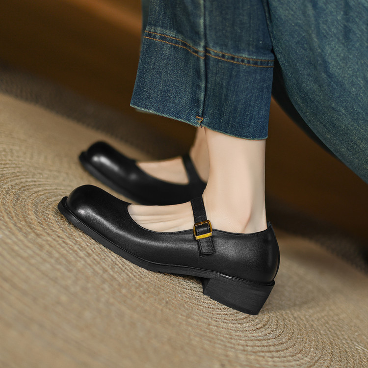 womens-2025-spring-leather-flat-shoes-with-mid-chunky-heel_4 Women's 2025 Spring Leather Flat Shoes with Mid Chunky Heel