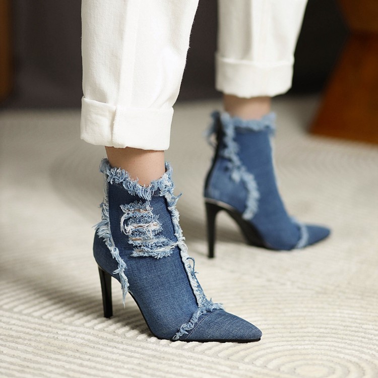 womens-denim-high-heel-stiletto-ankle-boots-with-floral-pattern-and-back-zip_1 Women's Denim High Heel Stiletto Ankle Boots with Floral Pattern and Back Zip