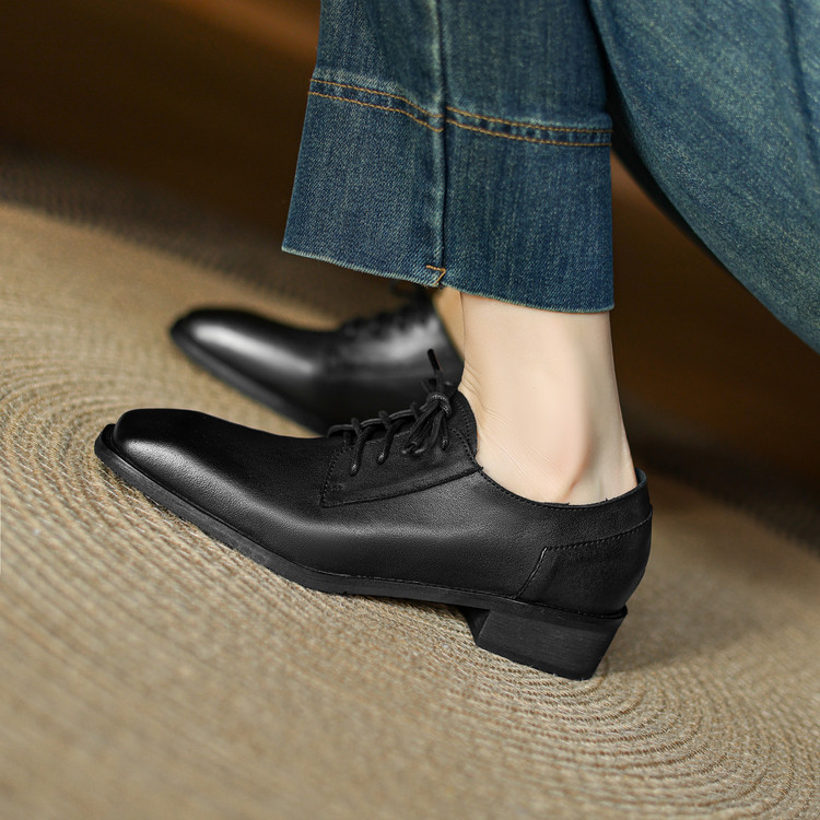 womens-square-toe-chunky-mid-heel-pumps-in-brown-or-black_3 Women's Square Toe Chunky Mid Heel Pumps in Brown or Black