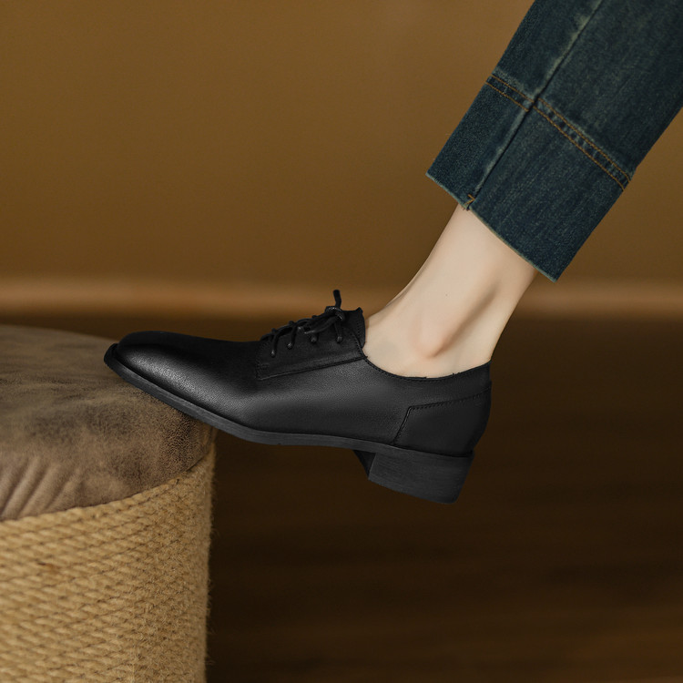 womens-square-toe-chunky-mid-heel-pumps-in-brown-or-black_4 Women's Square Toe Chunky Mid Heel Pumps in Brown or Black