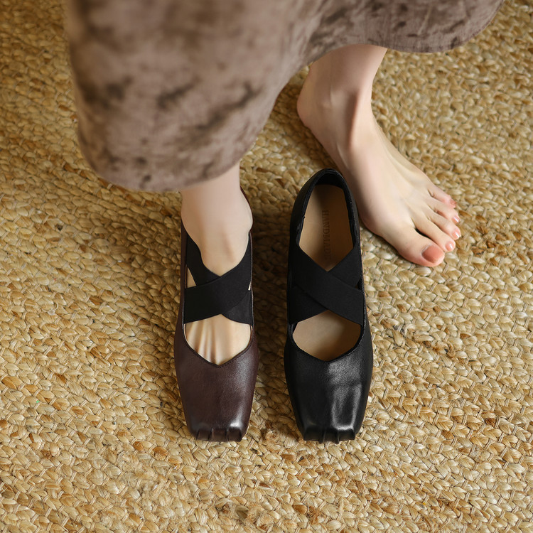 womens-vintage-round-toe-chunky-mid-heel-cross-strap-flat-shoes_3 Women's Vintage Round Toe Chunky Mid Heel Cross Strap Flat Shoes